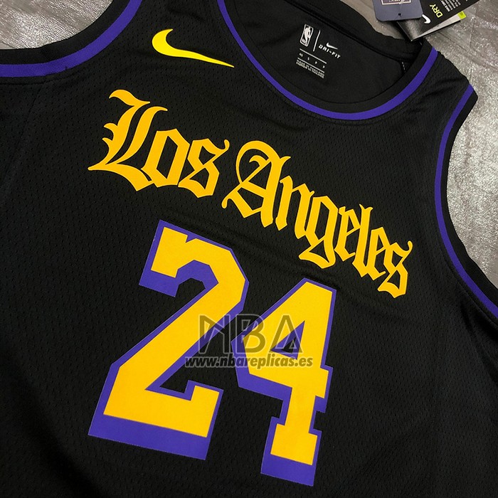 Camiseta Los Angeles Lakers Kobe Bryant NO 24 Ciudad 2019-20 Negro
